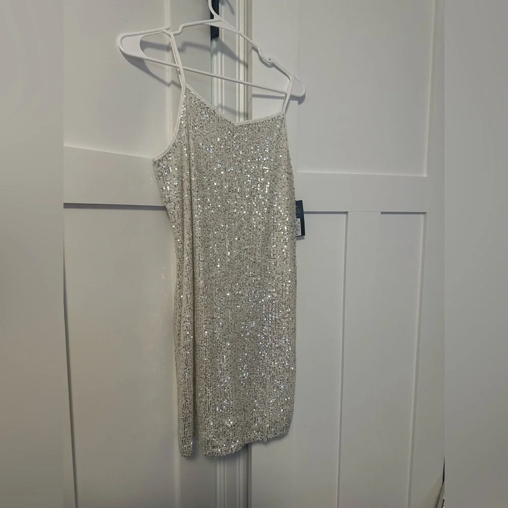 Art Class Silver Sequin Mini Dress